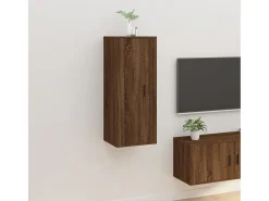 Murk Mueble para TV de pared roble marrón 40x34,5x100 cm