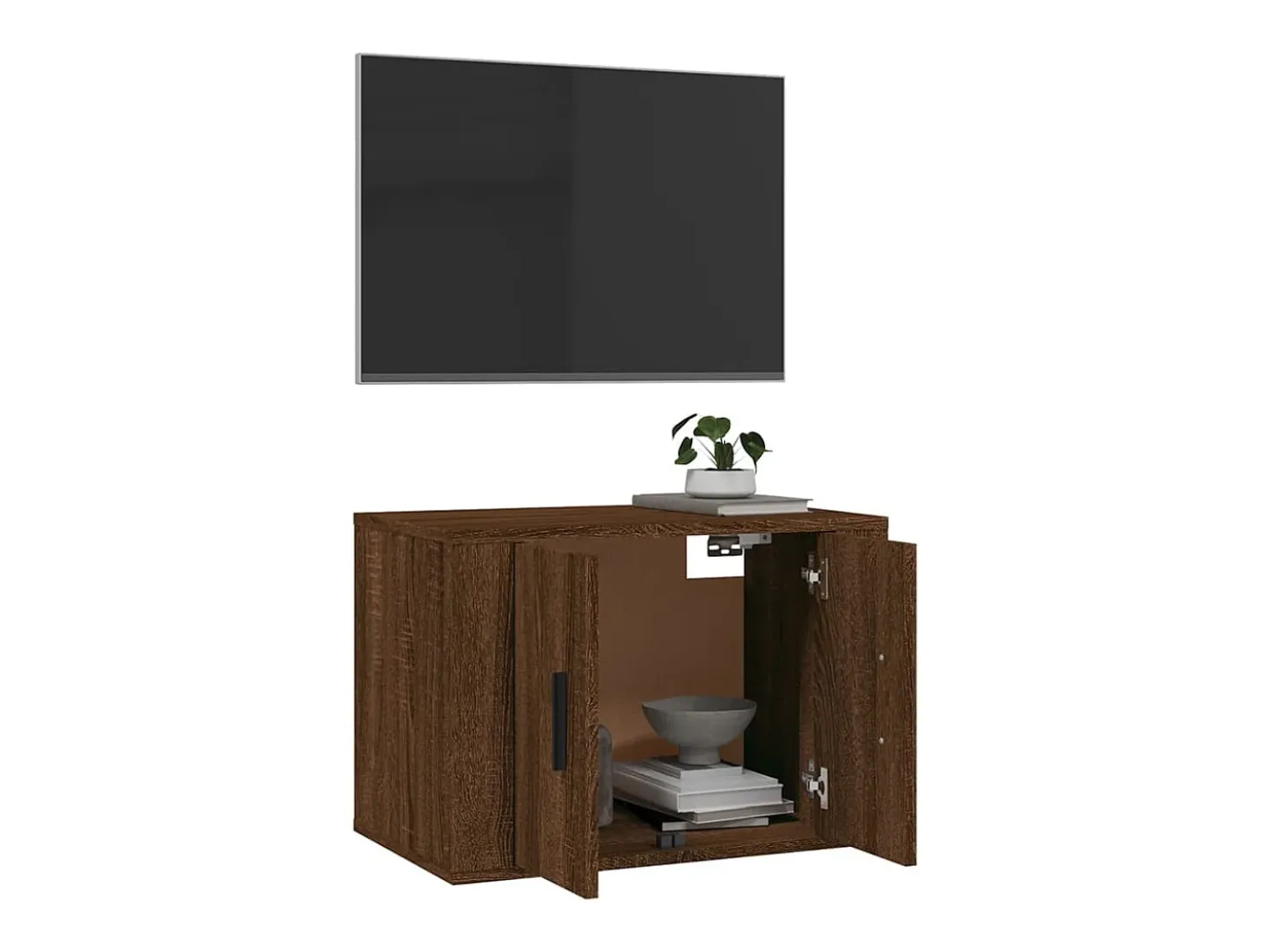 Murk Mueble para TV de pared roble marrón 57x34,5x40 cm