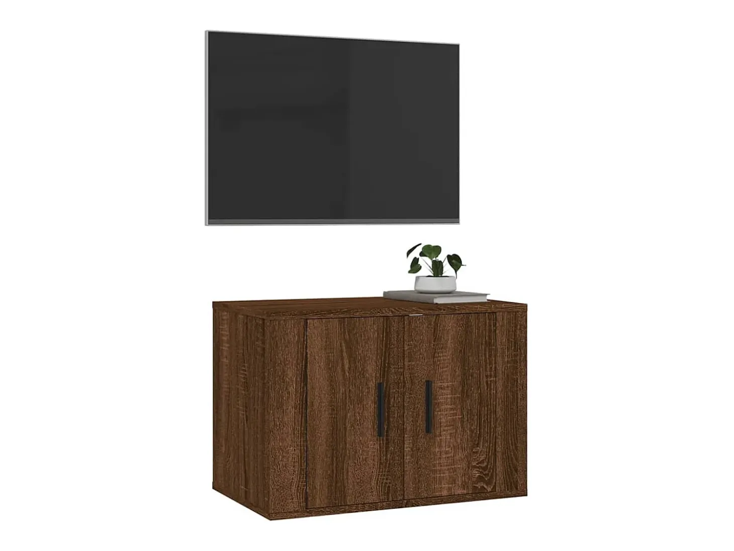 Murk Mueble para TV de pared roble marrón 57x34,5x40 cm