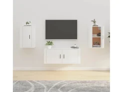 Murk Muebles para TV de pared 2 uds blanco brillante 40x34,5x60 cm