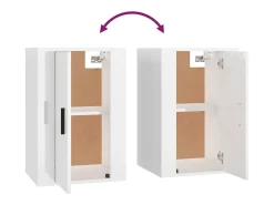 Murk Muebles para TV de pared 2 uds blanco brillante 40x34,5x60 cm