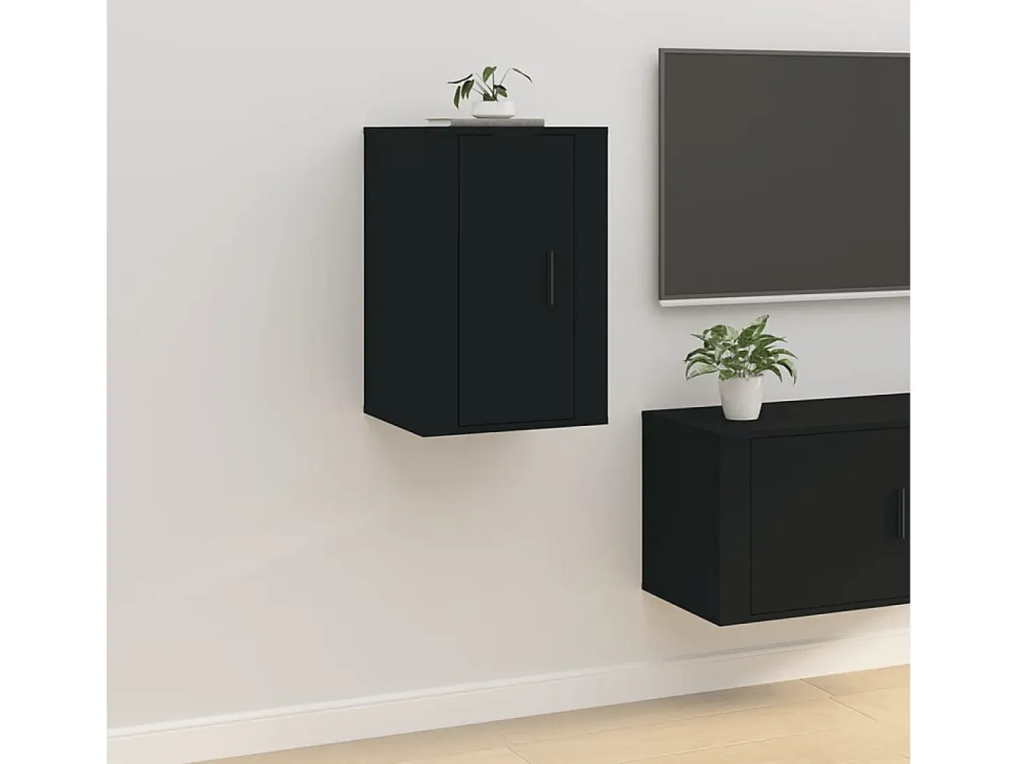 Murk Muebles para TV de pared 2 uds negro 40x34,5x60 cm
