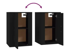Murk Muebles para TV de pared 2 uds negro 40x34,5x60 cm