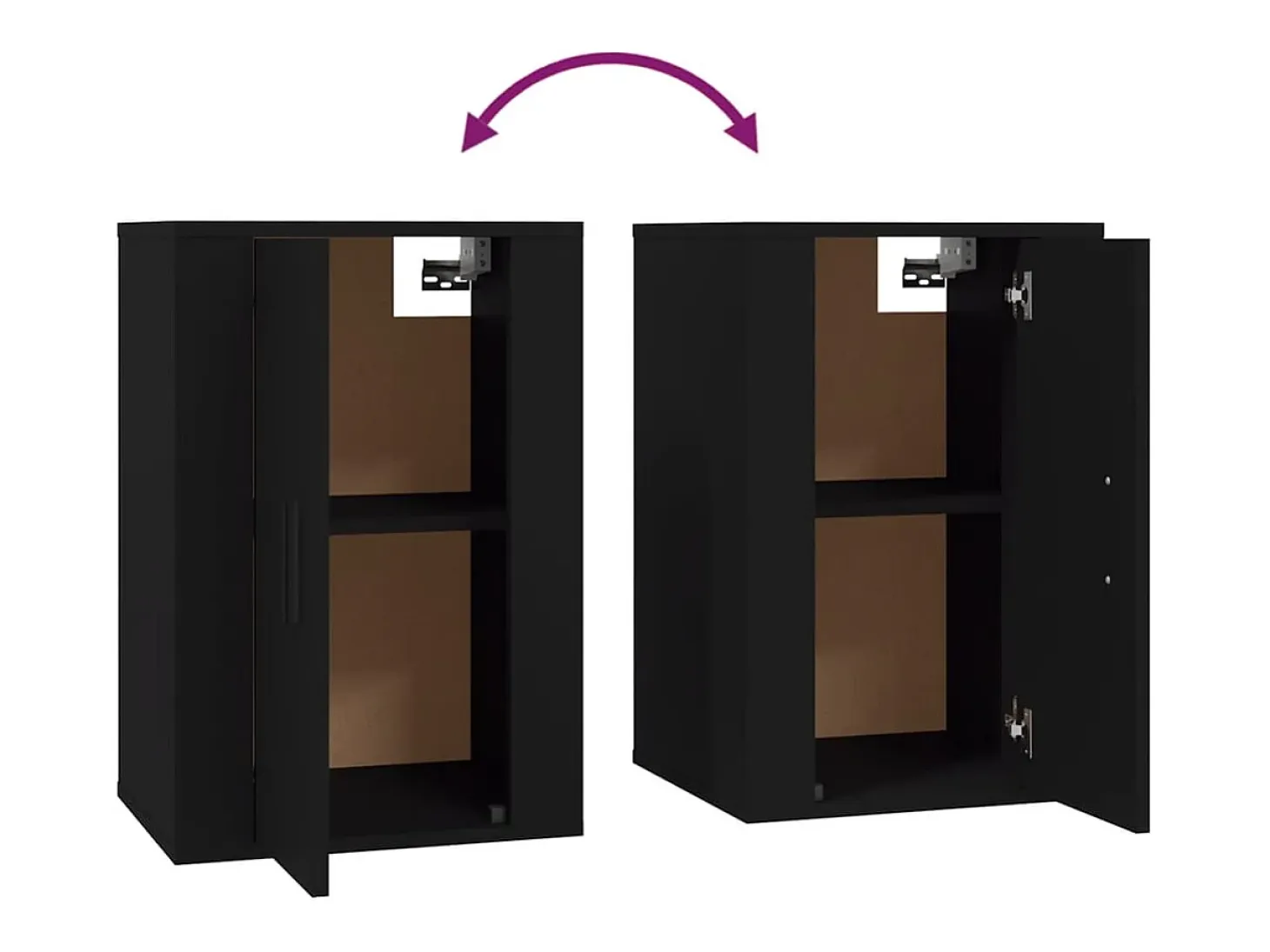 Murk Muebles para TV de pared 2 uds negro 40x34,5x60 cm