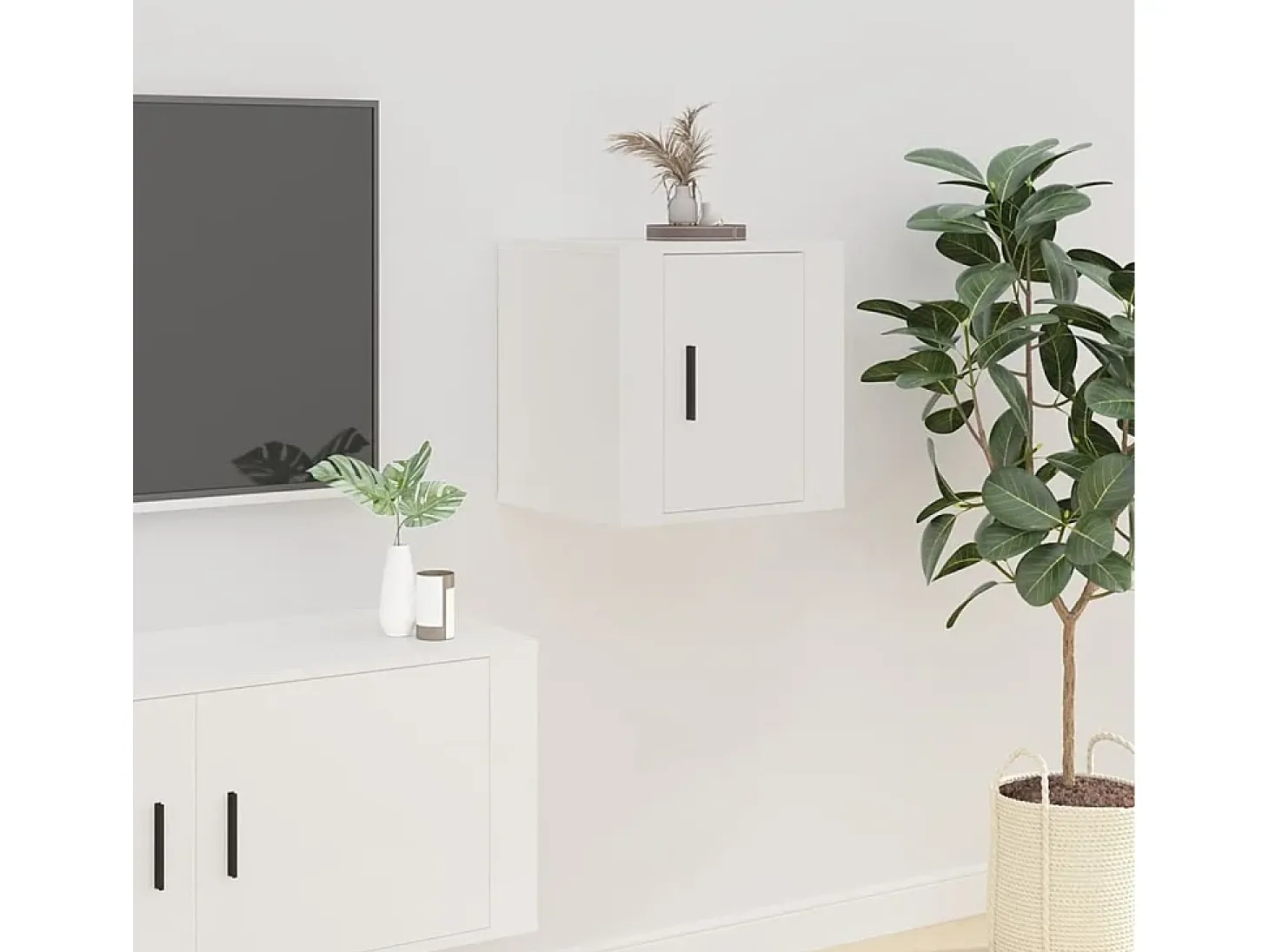 Murk Muebles para TV de pared 2 uds blanco 40x34,5x40 cm