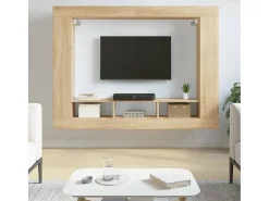 Mykdal Mueble de TV madera de ingeniería roble Sonoma 152x22x113 cm