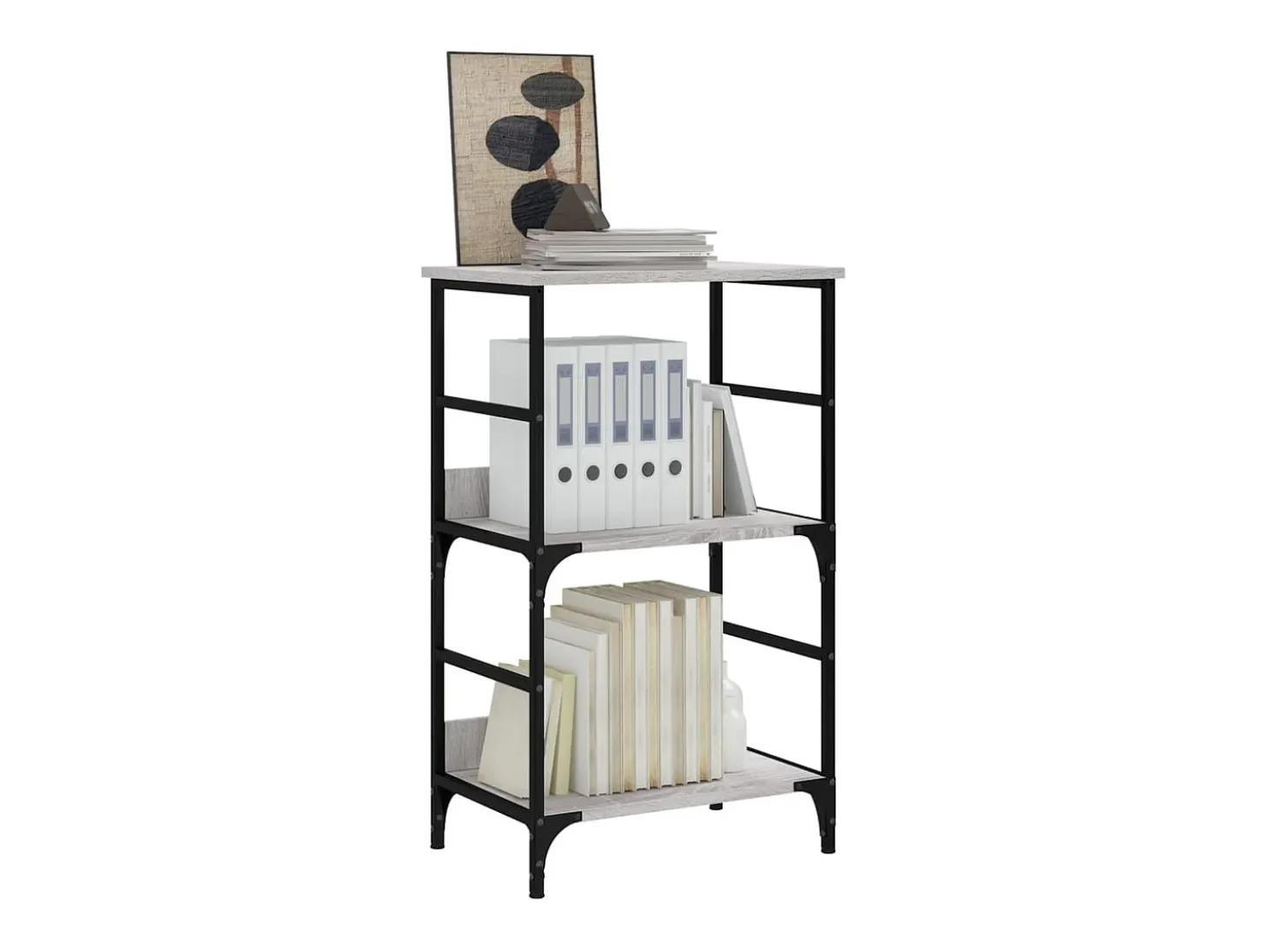Namur Estantería de madera de ingeniería gris Sonoma 50x33x82 cm