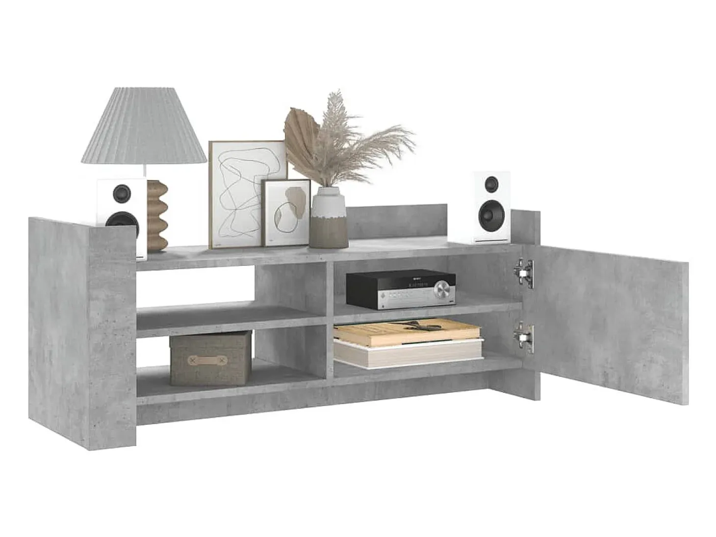 Nando Mueble para TV contrachapada gris hormigón 100x35x40 cm
