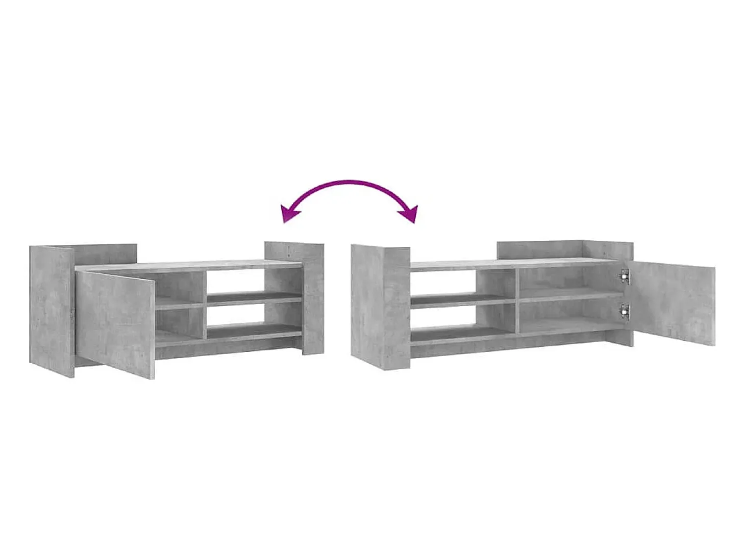 Nando Mueble para TV contrachapada gris hormigón 100x35x40 cm