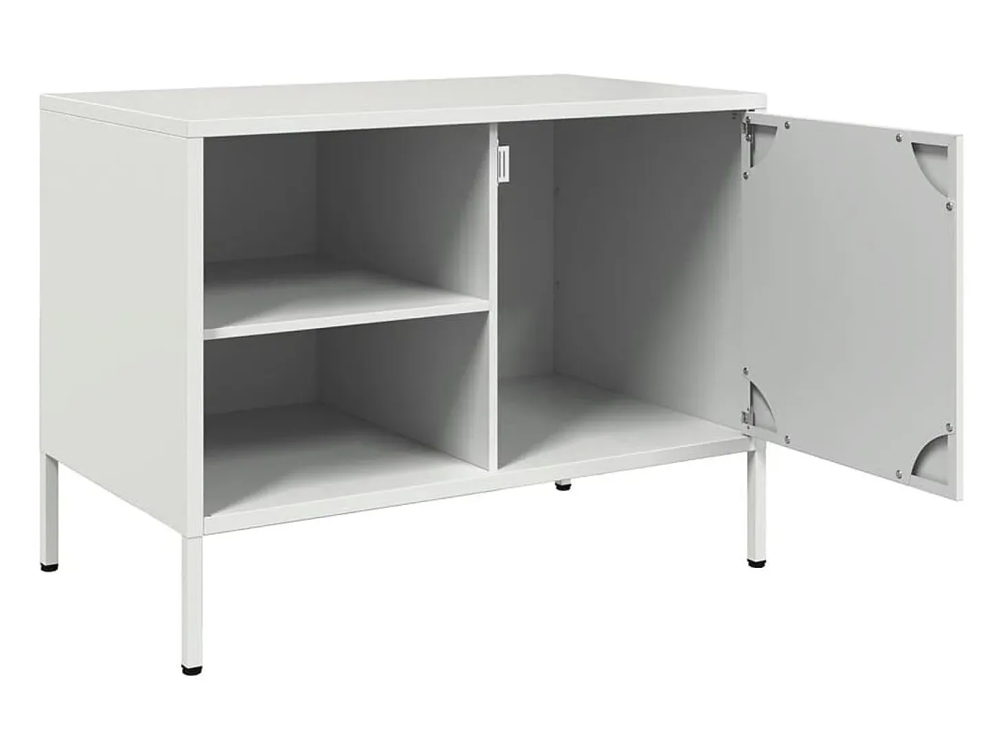 Neris Mueble de TV de acero blanco 68x39x50,5 cm