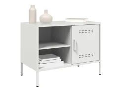 Neris Mueble de TV de acero blanco 68x39x50,5 cm