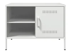 Neris Mueble de TV de acero blanco 68x39x50,5 cm