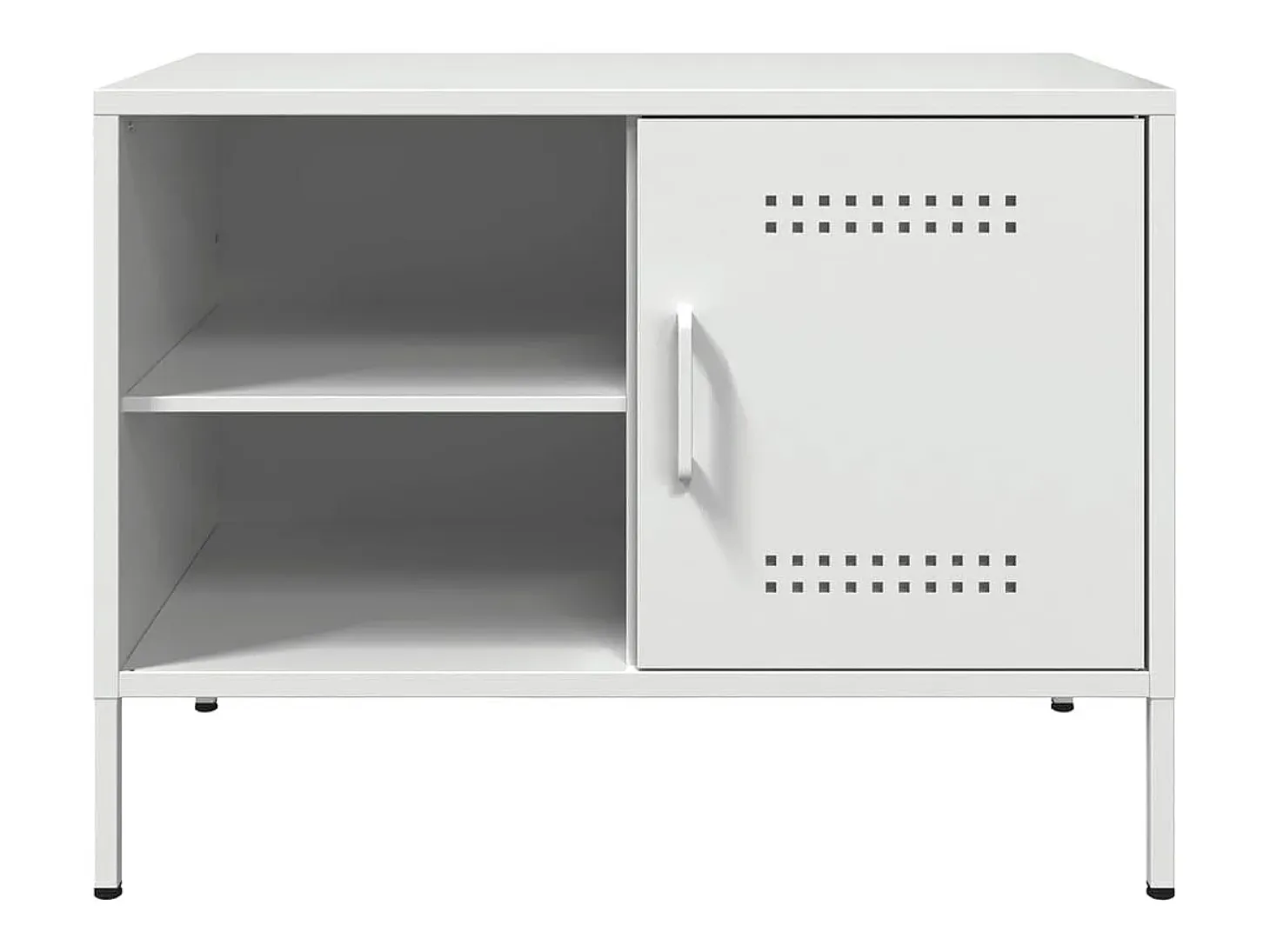 Neris Mueble de TV de acero blanco 68x39x50,5 cm