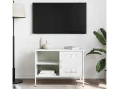 Neris Mueble de TV de acero blanco 68x39x50,5 cm