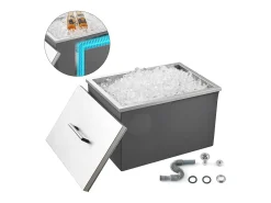 Nevera con Ruedas SucceBuy, 50,8 x 35,5 x 30,6 cm, Depósito de Hielo Comercial de 30 L para Vino y Cerveza Fríos