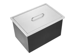 Nevera Empotrada SucceBuy, 53 x 43 x 46 cm, Cubeta de Hielo de Acero Inoxidable con Tapa, Barra de Helados para Cocina Exterior