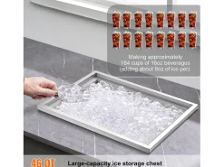Nevera Empotrada SucceBuy, 56 x 43 x 30 cm, Hielera de Acero Inoxidable con Tapa, Cubeta de Hielo