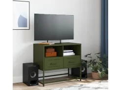 Nicholas Mueble para TV de acero verde oliva 68x39x60,5 cm