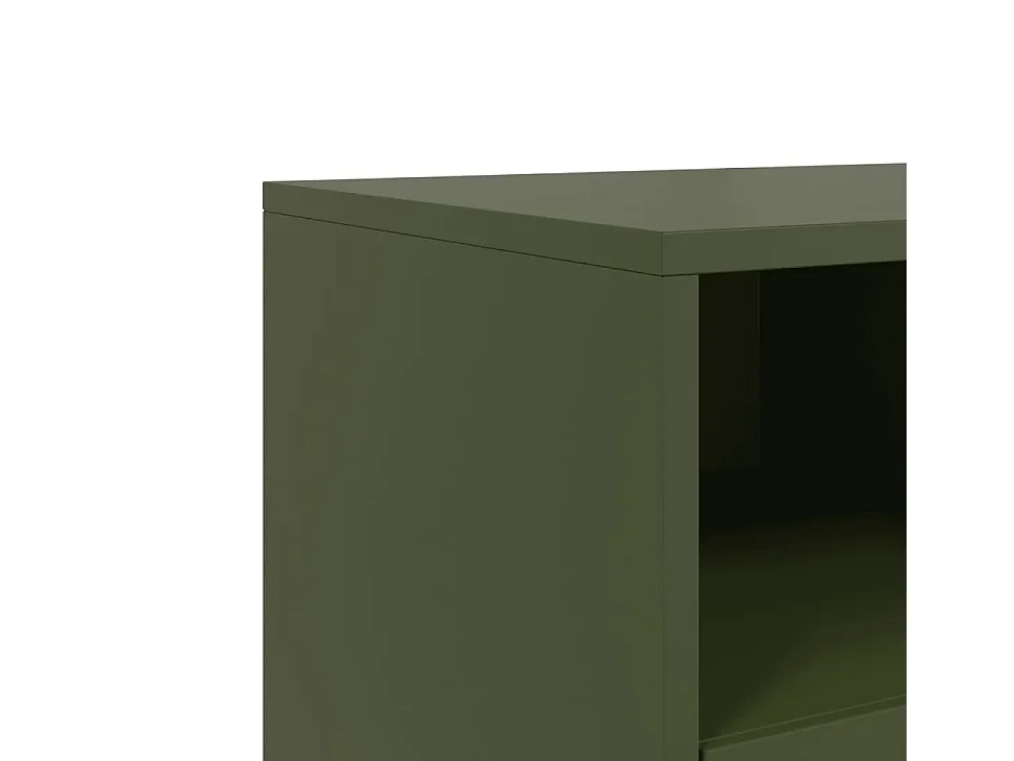 Nicholas Mueble para TV de acero verde oliva 68x39x60,5 cm
