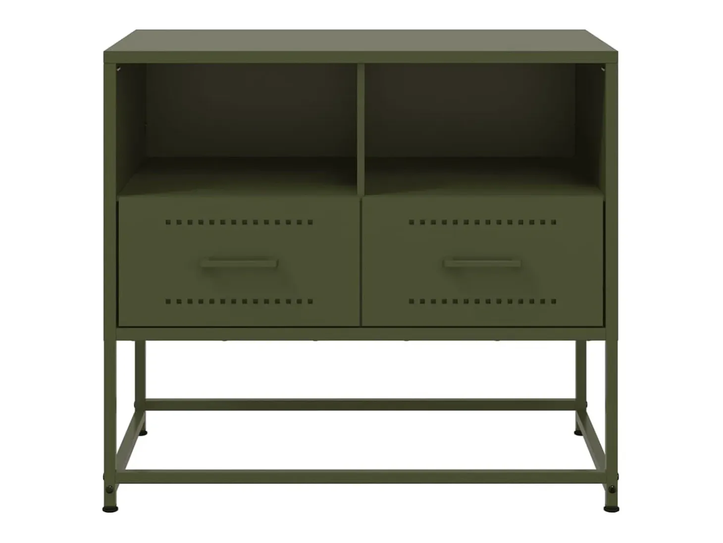 Nicholas Mueble para TV de acero verde oliva 68x39x60,5 cm