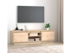 Njorir Mueble de TV de madera maciza de pino 140x35x40 cm
