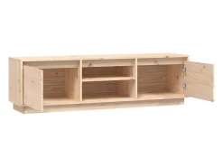 Njorir Mueble de TV de madera maciza de pino 140x35x40 cm