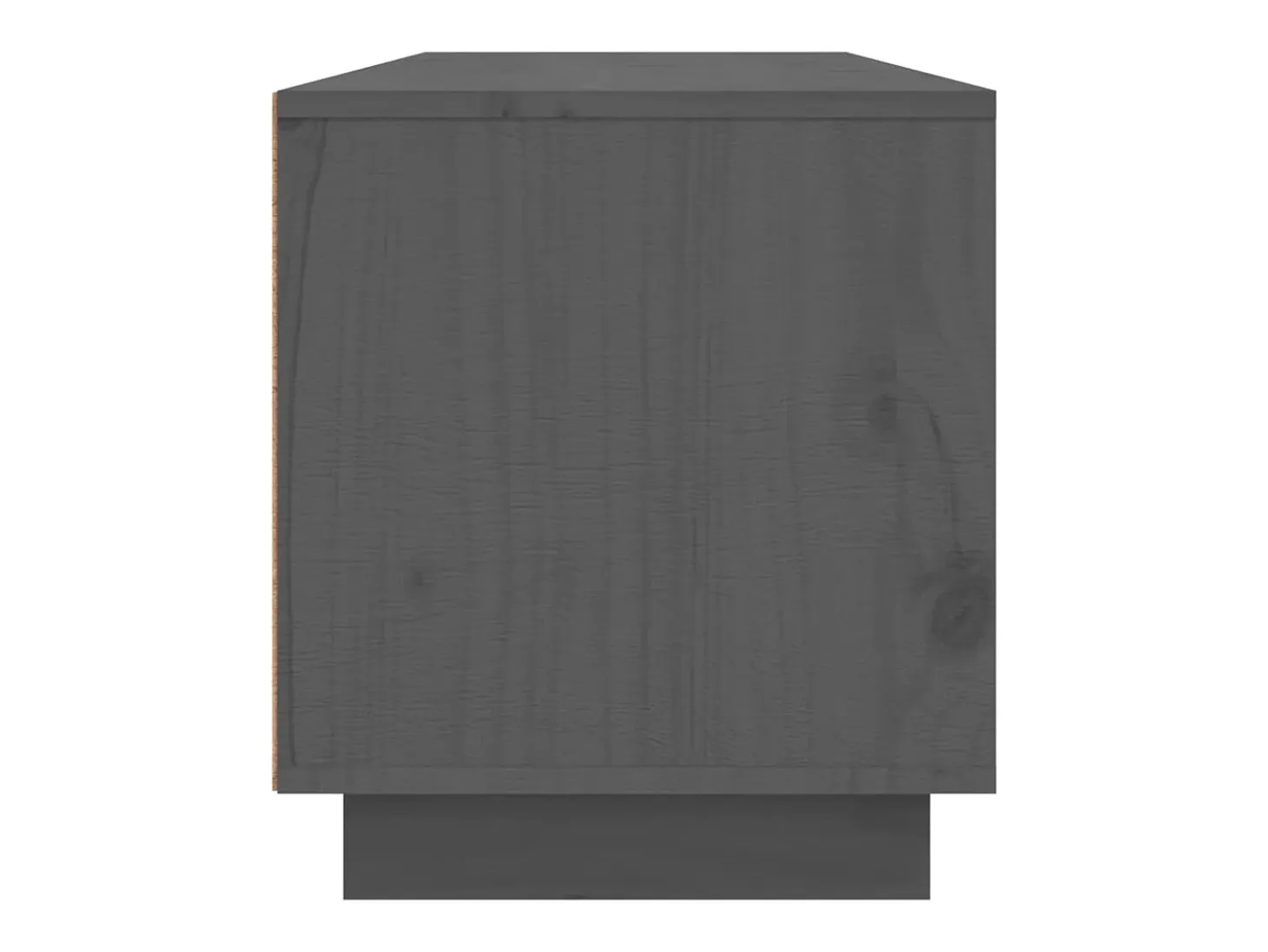 Njorir Mueble de TV de madera maciza de pino gris 140x35x40 cm