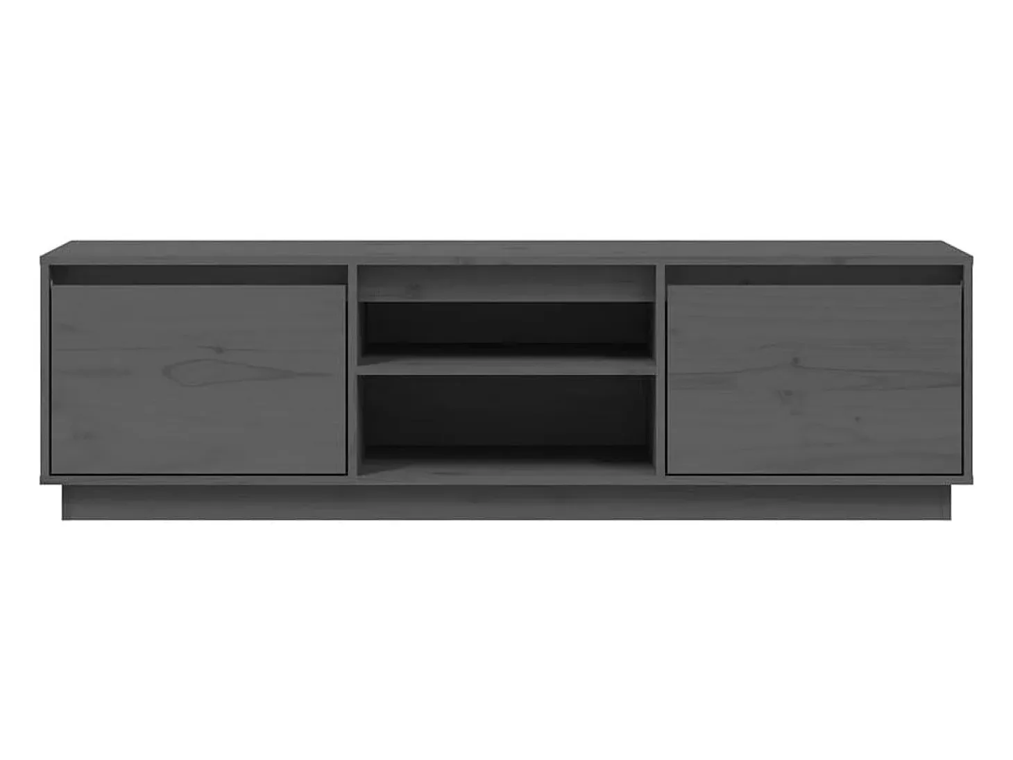 Njorir Mueble de TV de madera maciza de pino gris 140x35x40 cm