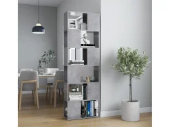 Norman Librería separador contrachapada gris hormigón 60x24x186 cm