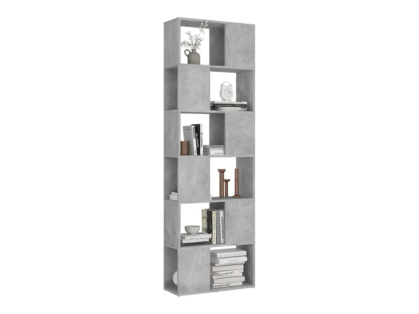 Norman Librería separador contrachapada gris hormigón 60x24x186 cm