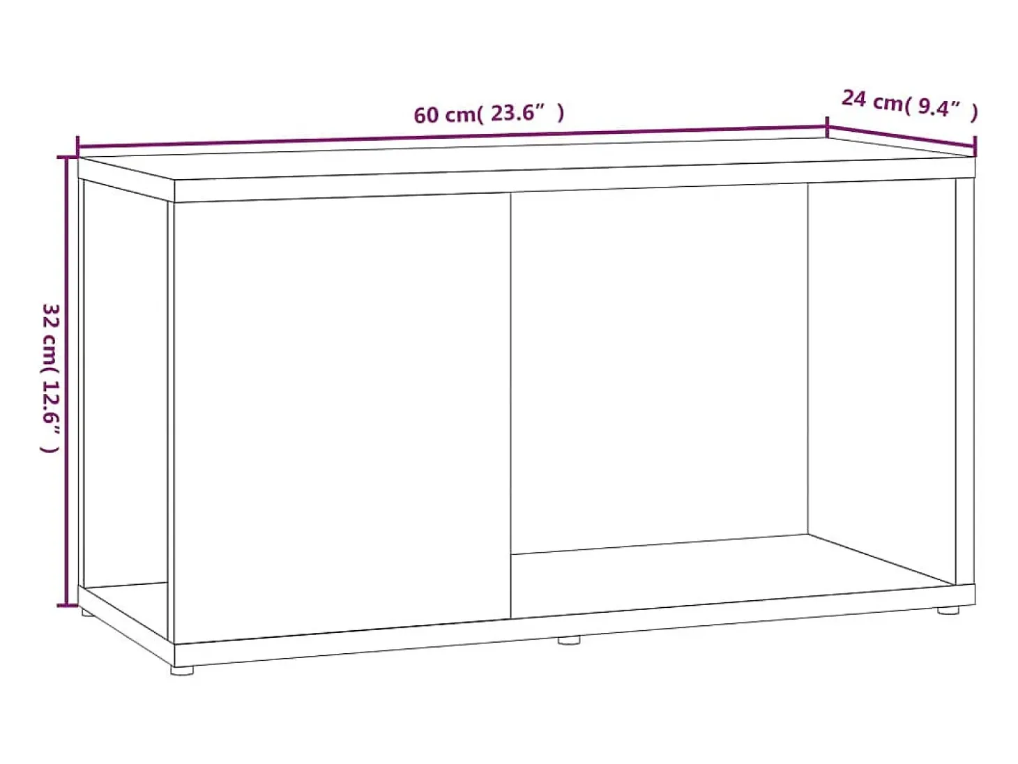 Norman Mueble para TV madera contrachapada roble ahumado 60x24x32 cm