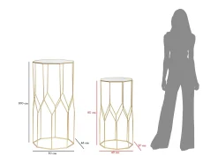 Nuevo par de soportes de vidrio para teléfono (50 x 46 x 100 cm - 40 x 37 x 80 cm)