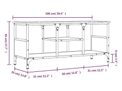 Numa Mueble TV erro madera contrachapada roble Sonoma 100x35x45 cm