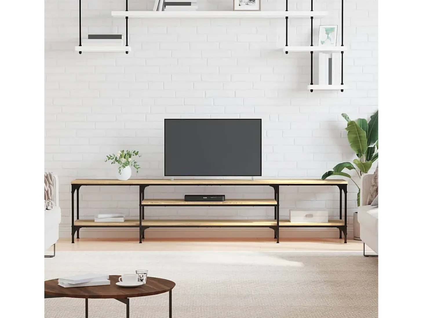 Numa Mueble TV madera ingeniería y erro roble sonoma 201x35x45 cm