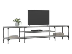 Numa Mueble TV madera ingeniería y erro gris Sonoma 201x35x45 cm
