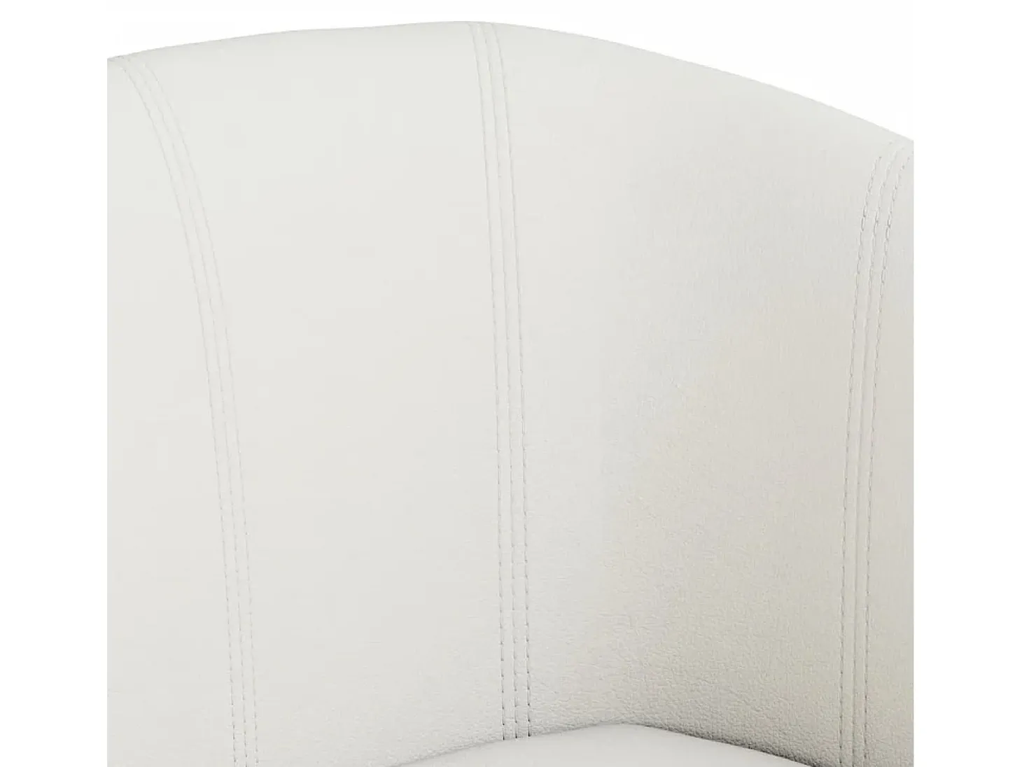 Nykøbing Mors Sillón con taburete cuero sintético blanco
