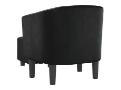 Nykøbing Mors Sillón con taburete cuero sintético negro