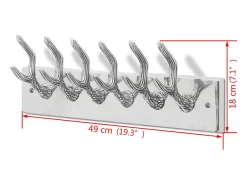 Nylda Colgador de aluminio con ganchos para ropa, abrigos (Plateado)