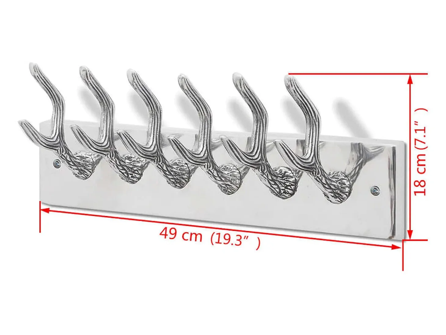 Nylda Colgador de aluminio con ganchos para ropa, abrigos (Plateado)
