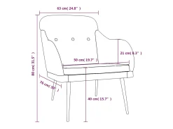 Nylra Sillón de tela gris claro 63x76x80 cm