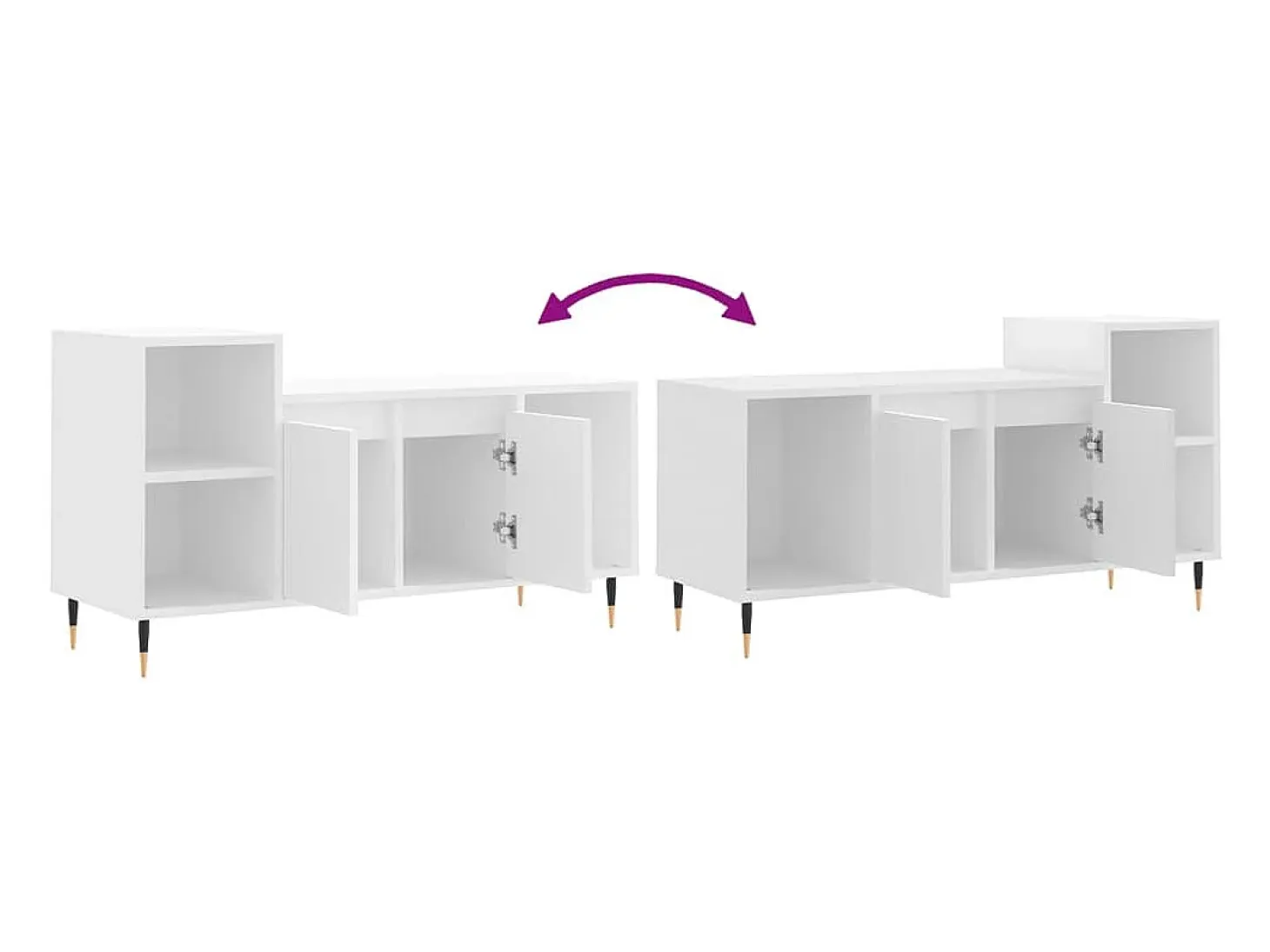 Nyrena Mueble para TV madera contrachapada blanco 100x35x55 cm