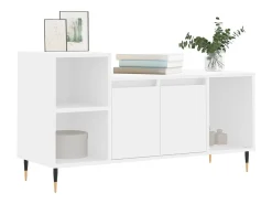 Nyrena Mueble para TV madera contrachapada blanco 100x35x55 cm
