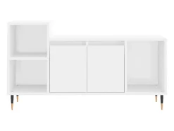Nyrena Mueble para TV madera contrachapada blanco 100x35x55 cm
