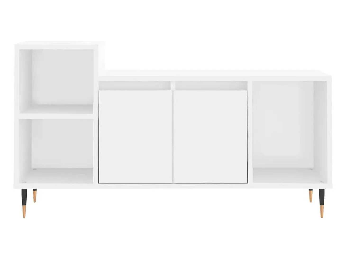 Nyrena Mueble para TV madera contrachapada blanco 100x35x55 cm