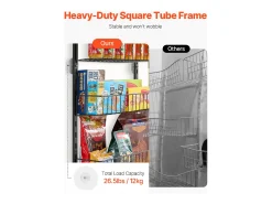 Organizador de Despensa SucceBuy, con Estantes Colgantes de 8 Niveles, Negro, para Cocina, Despensa, Salón