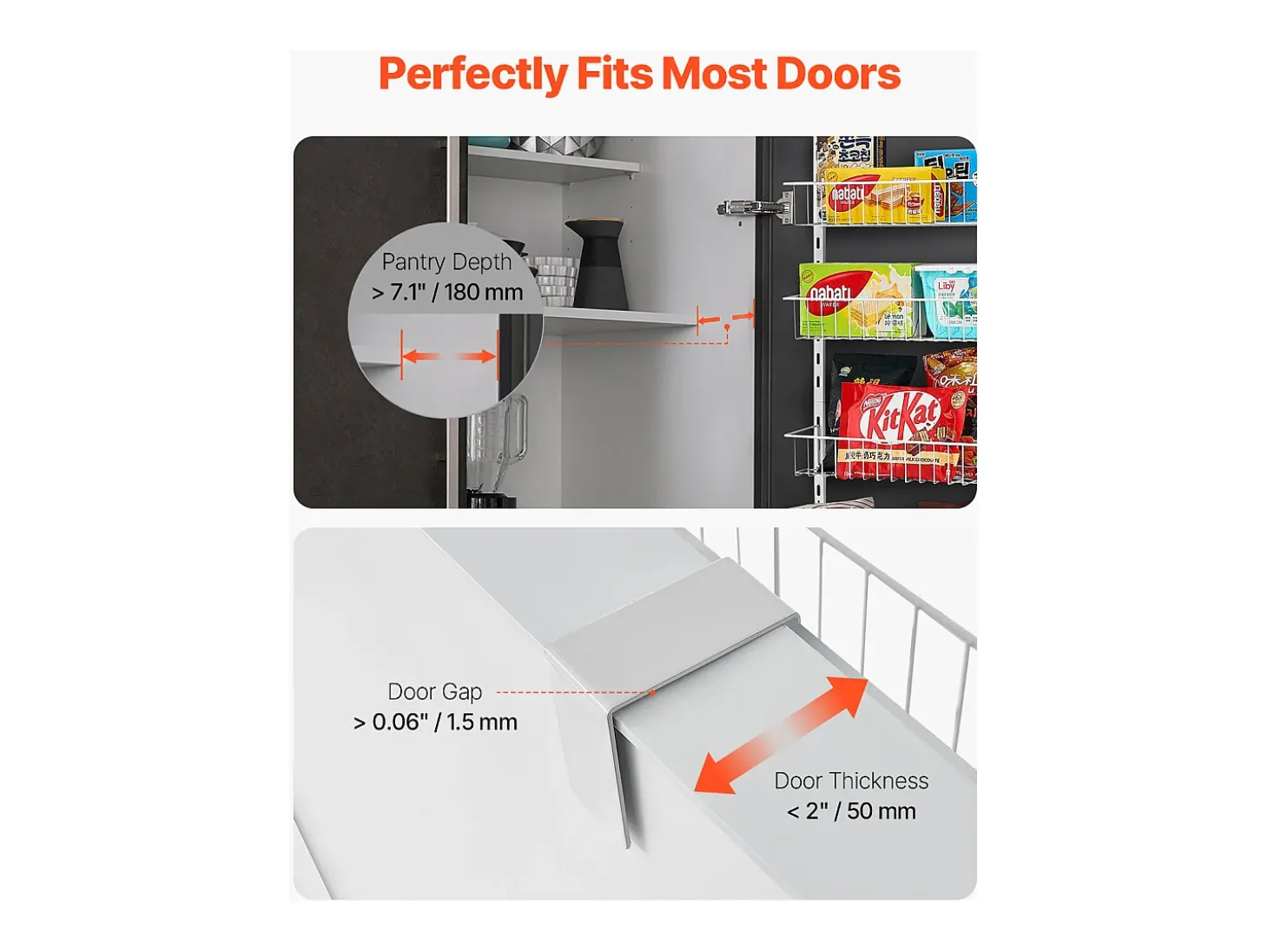 Organizador de Despensa SucceBuy, con Estantes Colgantes de 8 Niveles, para Cocina, Despensa, Salón