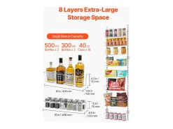 Organizador de Despensa SucceBuy, con Estantes Colgantes de 8 Niveles, para Cocina, Despensa, Salón