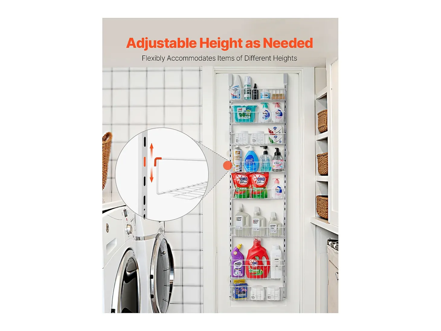 Organizador de Despensa SucceBuy, con Estantes Colgantes de 8 Niveles, para Cocina, Despensa, Salón