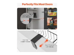Organizador de Despensa SucceBuy, con Estantes Colgantes de 6 Niveles, Negro, para Cocina, Despensa, Salón