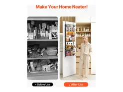 Organizador de Despensa SucceBuy, con Estantes Colgantes de 6 Niveles, Negro, para Cocina, Despensa, Salón
